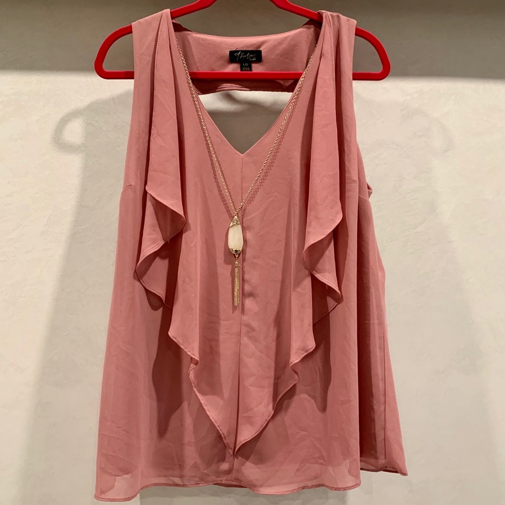 Thalia Sodi sleeveless mauve blouse size L